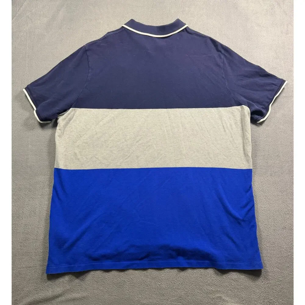 Polo Ralph Lauren Big Pony Colorblock Polo Shirt Crest Patch Navy Gray Men's XXL